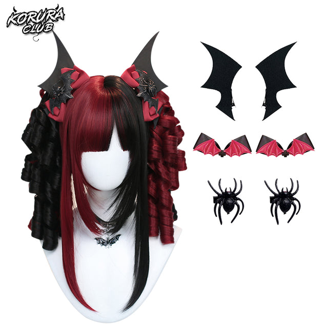 Wig #005 Black and red – AkumaHime Wig accessories KC19