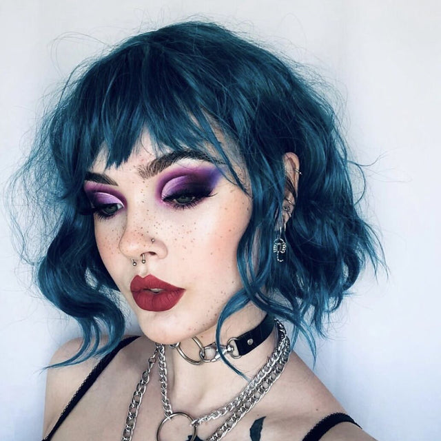 Gothic blue green wig YV41082