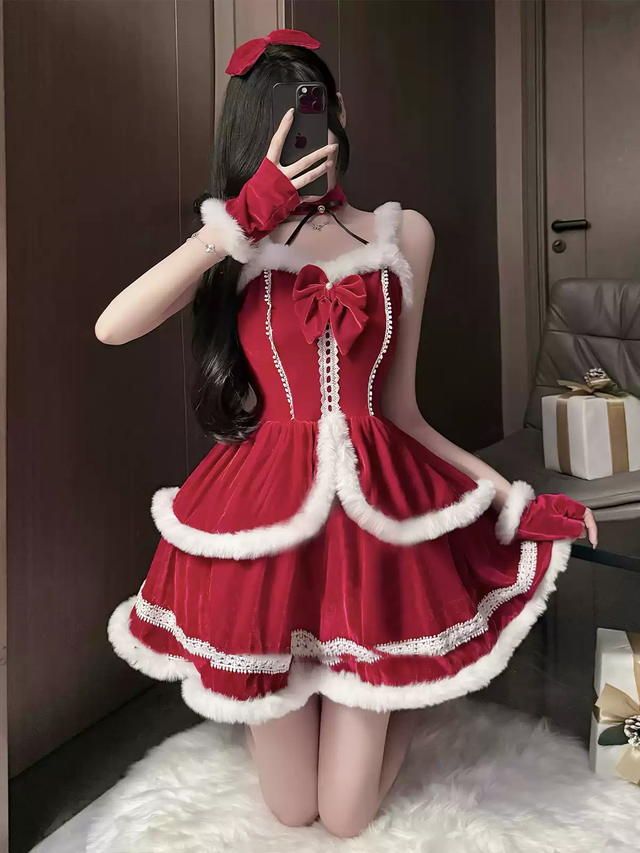 Cosplay Christmas red dress costume SD24