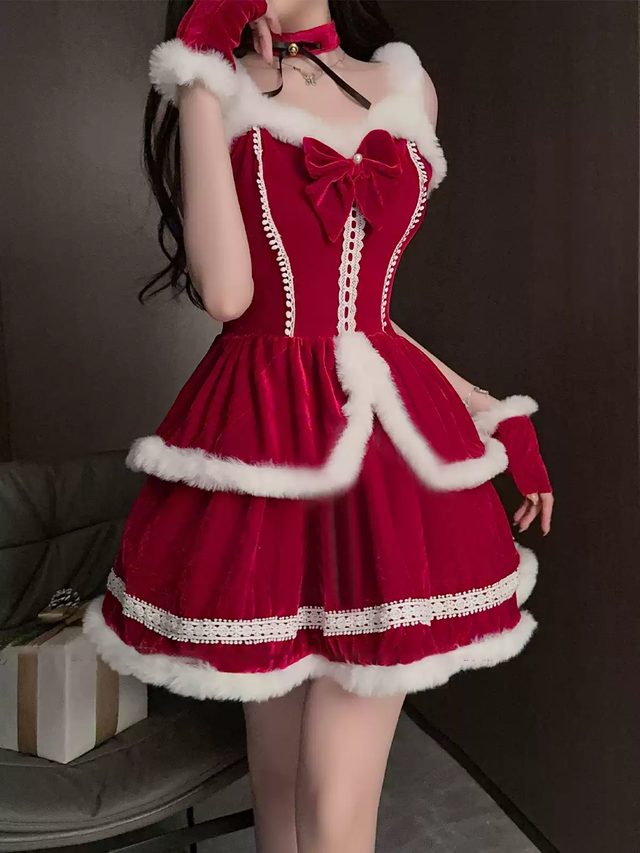 Cosplay Christmas red dress costume SD24