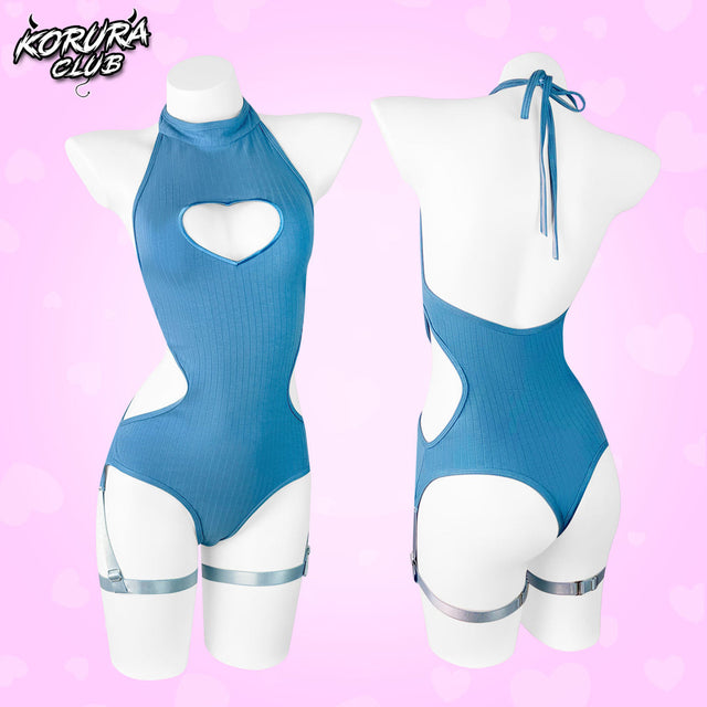 Blue Cute Heart Bodysuit MG26