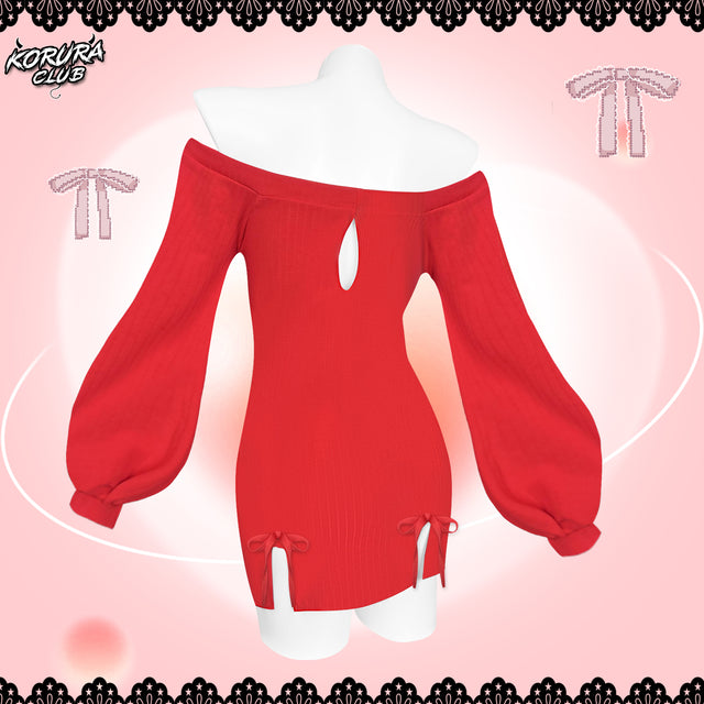 BUTTERFLY KNOT V-NECK DRESS SR06