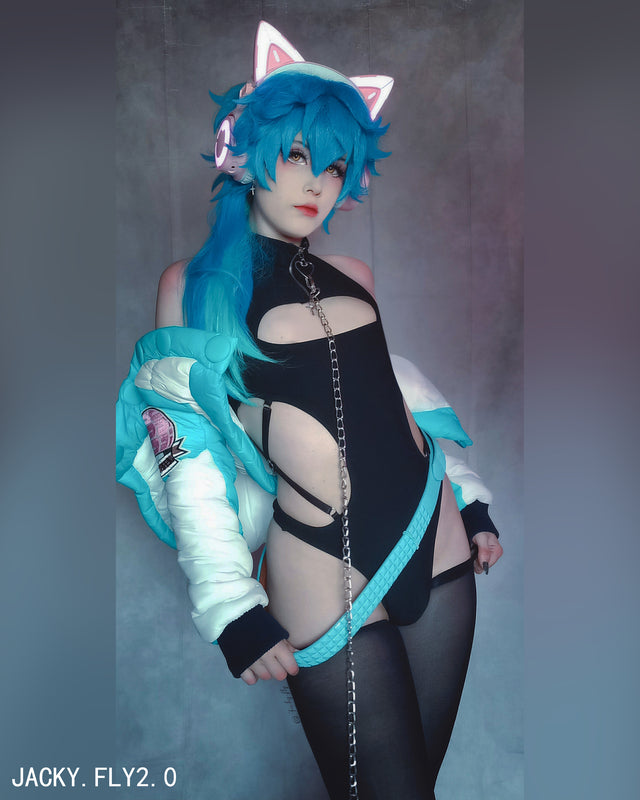 Velombrance Femboy Hollow-out Bodysuit (2-Piece Set) AS58