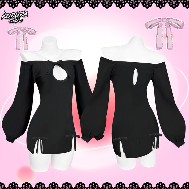 BUTTERFLY KNOT V-NECK DRESS SR06