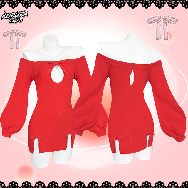 BUTTERFLY KNOT V-NECK DRESS SR06