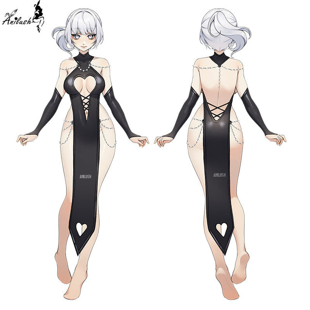Pre-sale GREY HEART CUTOUT CHEST DRESS AH013