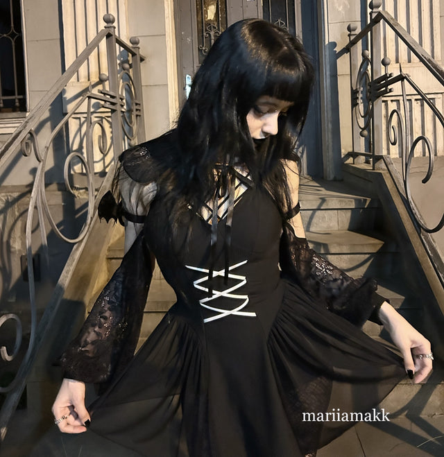 Gothic Devil Mini Dress Costume (3-Piece Set) HK004