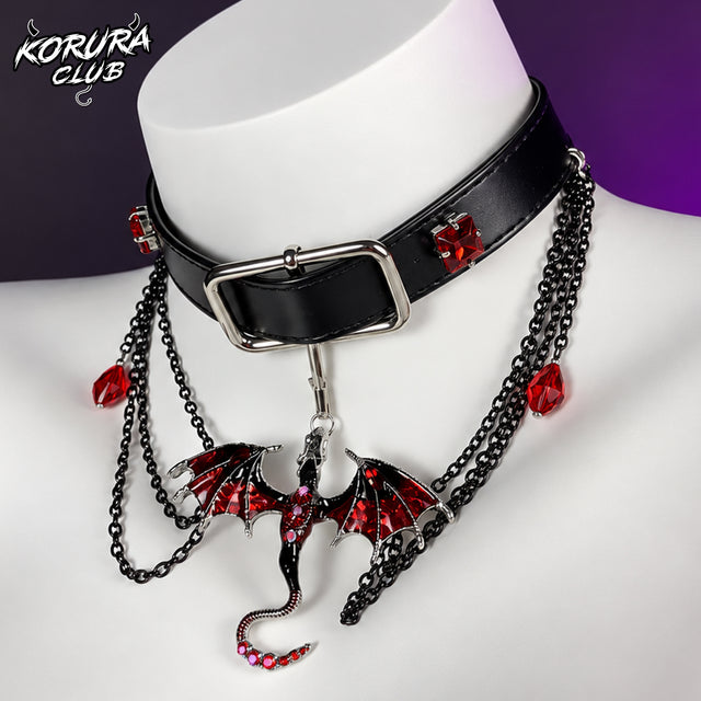 Gothic Winged Dragon Collar KA17