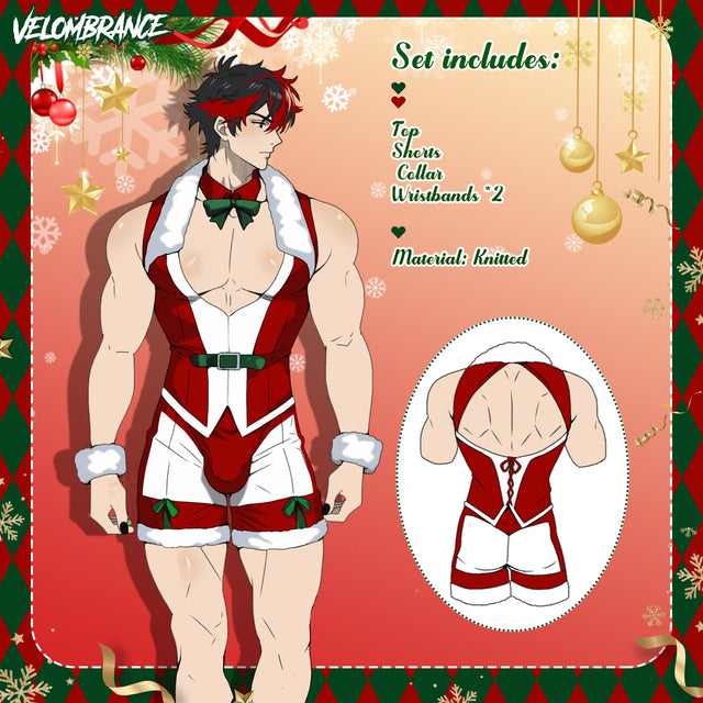 Pre-Order Christmas V-Neck Backless Set AS76