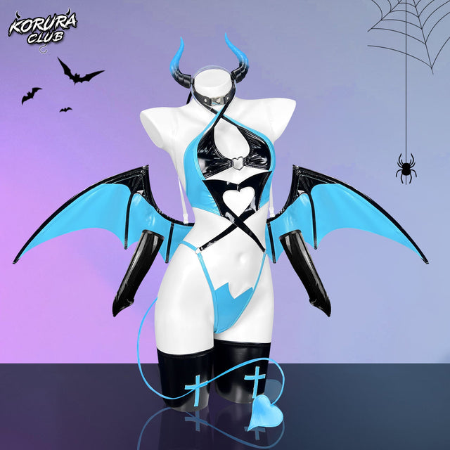 Blue Lust Succubus Devil Cosplay Lingerie Set MG24