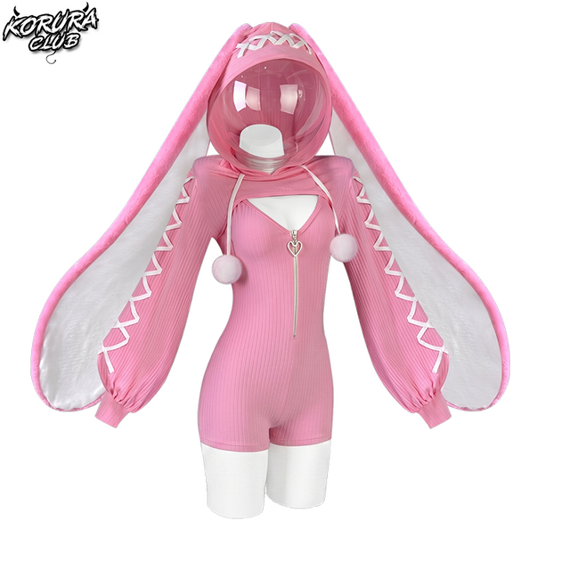 Pre-sale Heart-Lock Floppy Bunny Jumpsuit CJ04