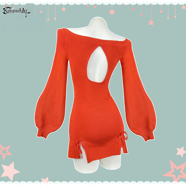 BUTTERFLY KNOT V-NECK DRESS SR06