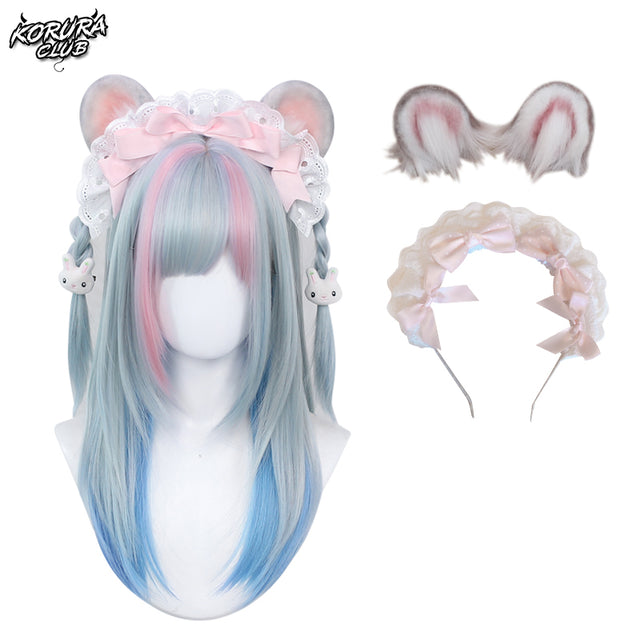 Wig #014 Pink&Blue Mousie Princess Wig accessories KC17