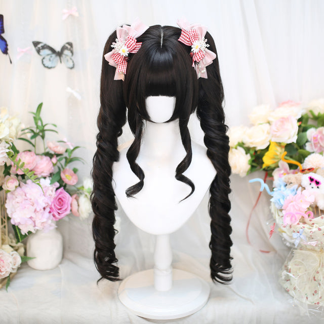 Mixed Color Double Ponytail Curly Hair KW256