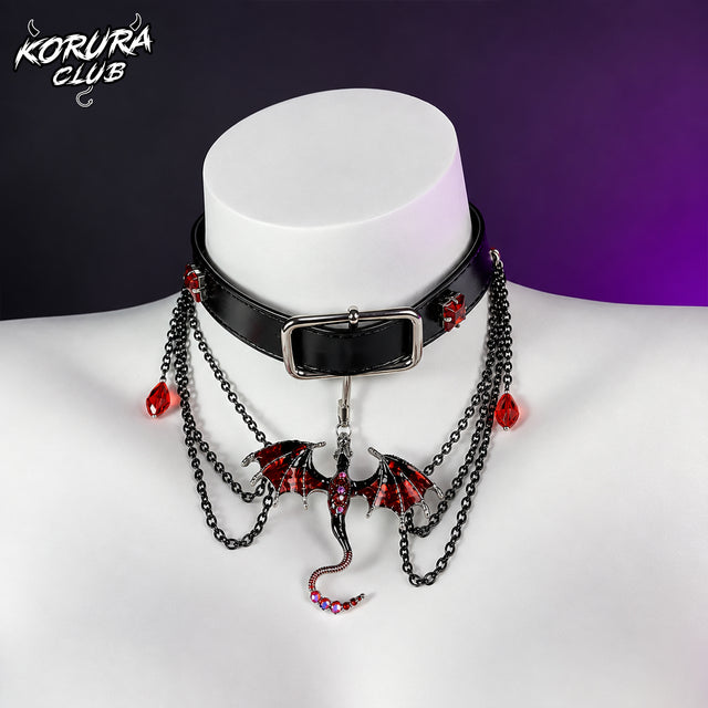 Gothic Winged Dragon Collar KA17