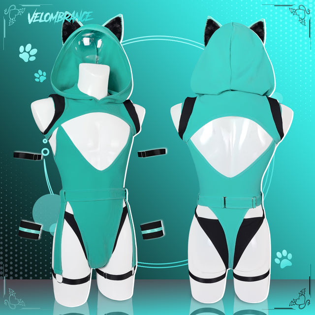 Velombrance Minty Meow Bodysuit (5-Piece Set) AS46