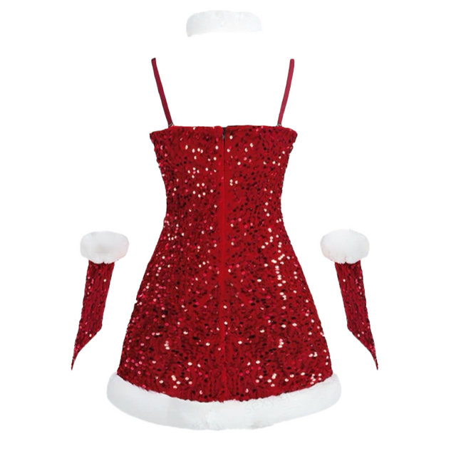 Christmas Sequin Bow Mini Skirt