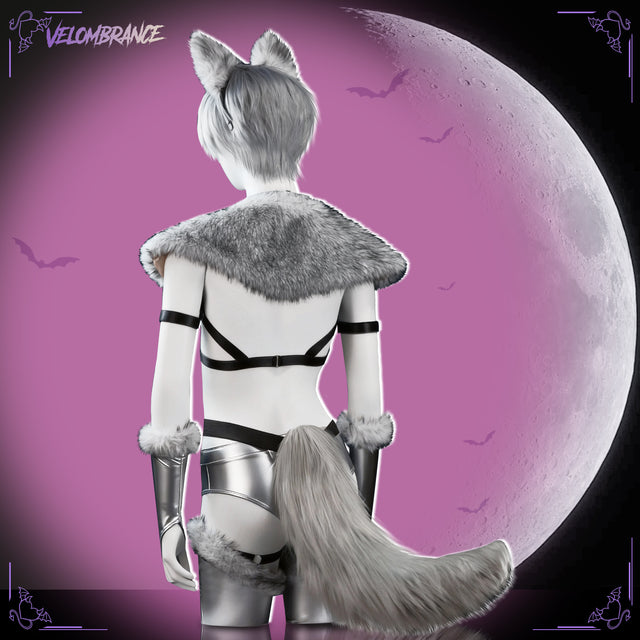 Velombrance Cosplay Wolf Strappy Bodysuit (4-Piece Set) AS05