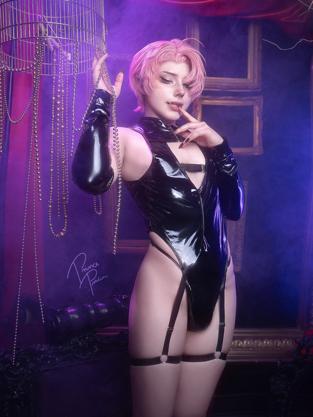Velombrance Pre-Order Devil Shiny Leather Strap Bodysuit (4-Piece Set) AS01