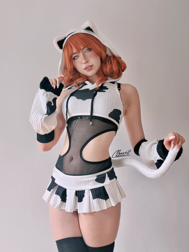 Ensemble imprimé vache pour cosplay KO154