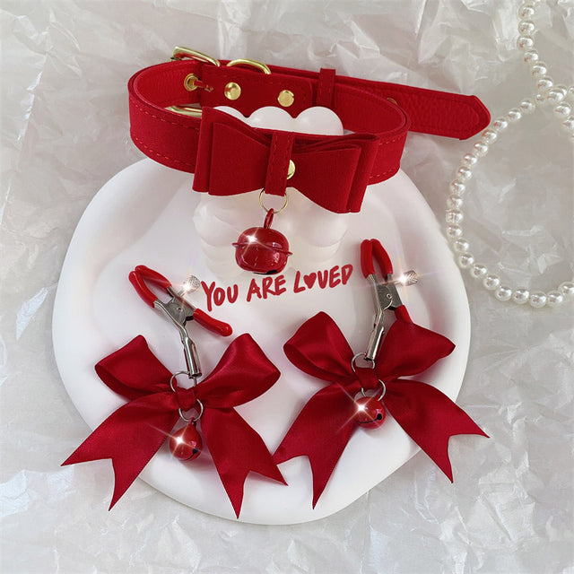 Red Bow Leash Collar SW01