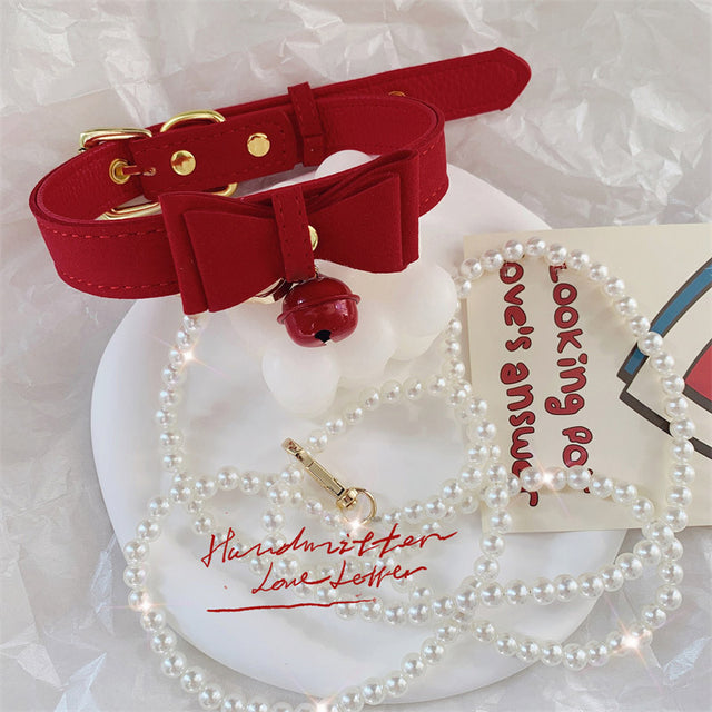 Red Bow Leash Collar SW01