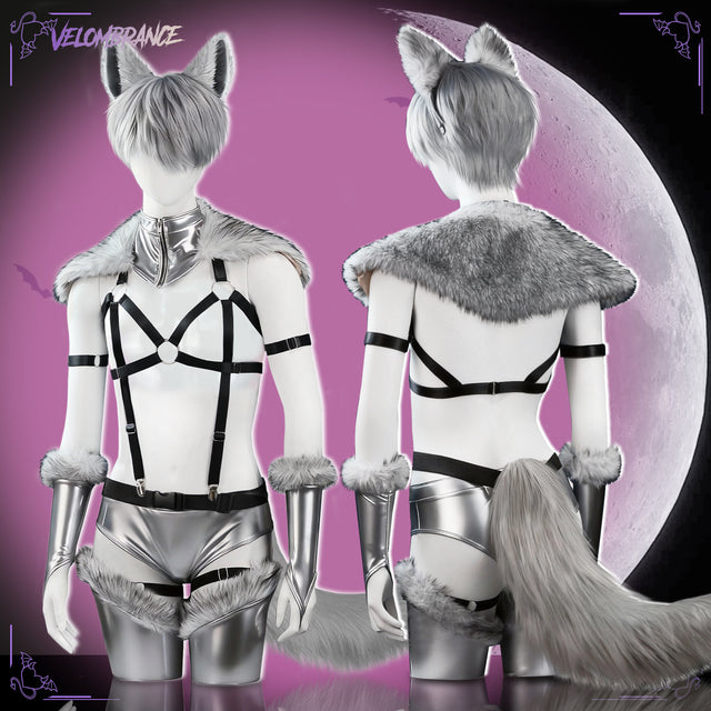 Velombrance Cosplay Wolf Strappy Bodysuit (4-Piece Set) AS05