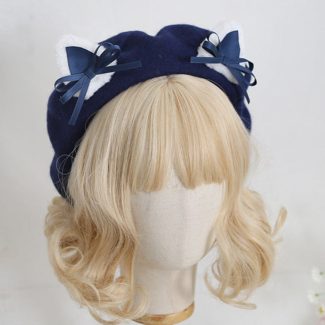 Bow Cat Ear Beret CO44