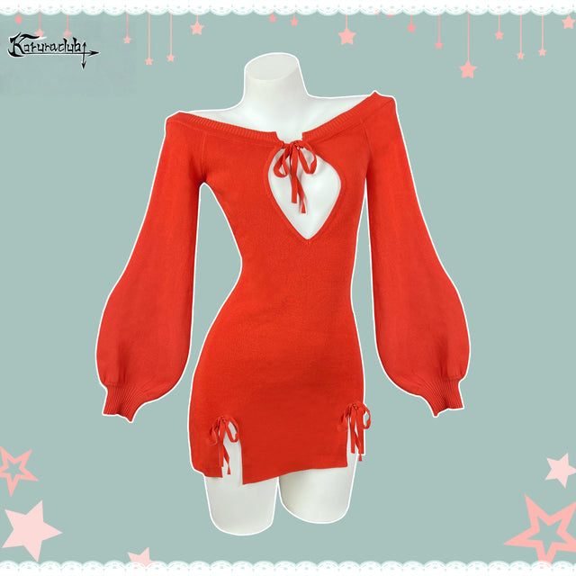 BUTTERFLY KNOT V-NECK DRESS SR06