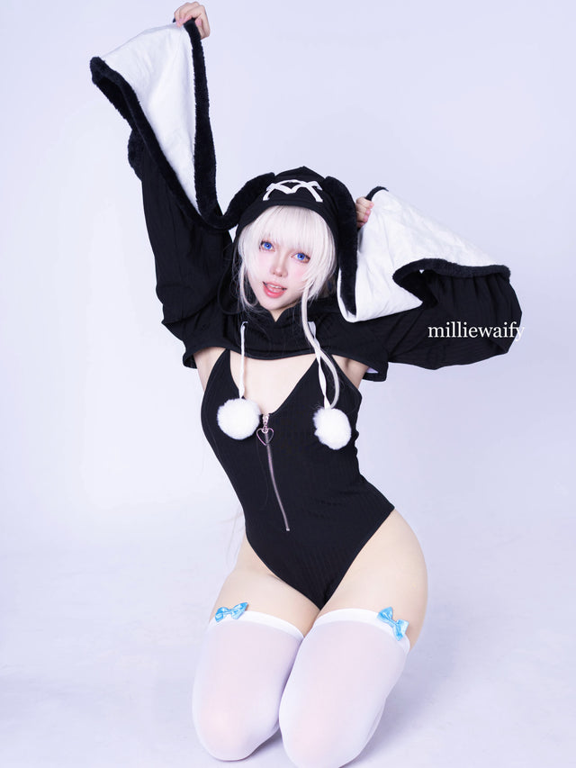 Cosplay Heart-Lock Floppy Bunny Bodysuit KO103