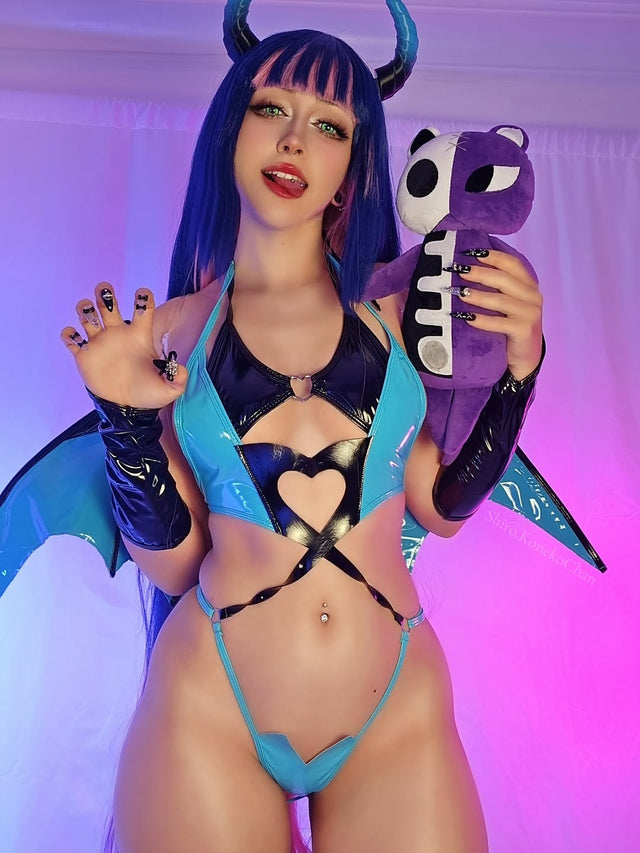 Blue Lust Succubus Devil Cosplay Lingerie Set MG24