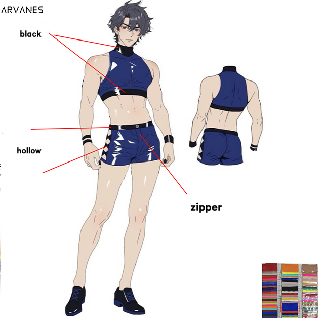 Pre-Order Cosplay Paneled Leather Short Suit AS03