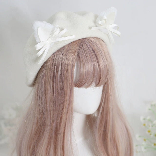 Bow Cat Ear Beret   CO44