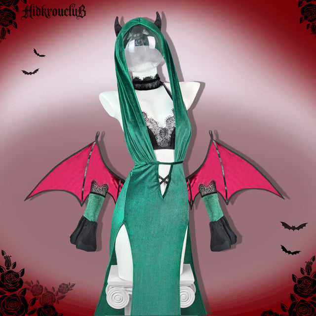 Gothic Green Devil Wing Costume Set HK008