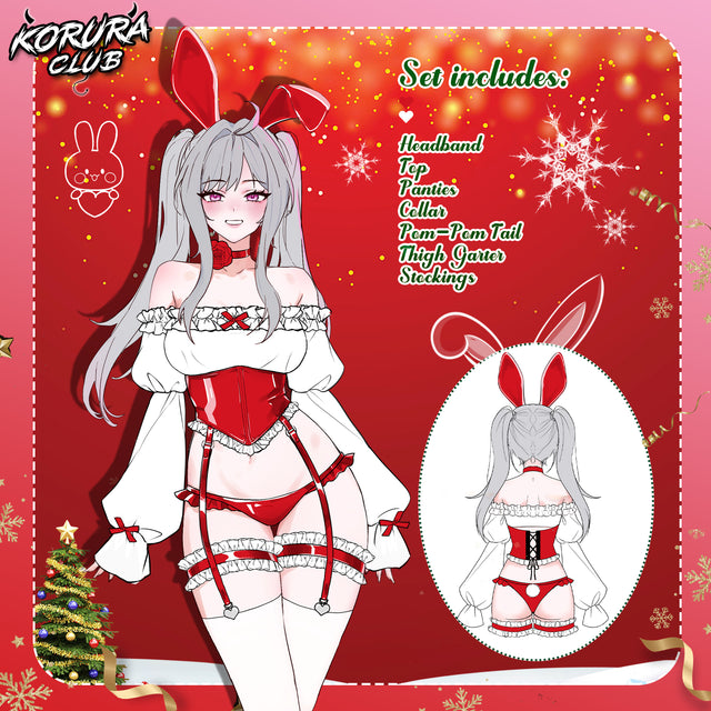 Pre- sale Christmas Red & White Bunny Costume KO174