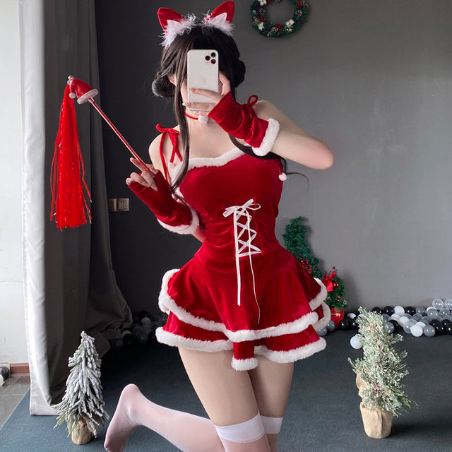Velvet Christmas Bunny Suit SD32