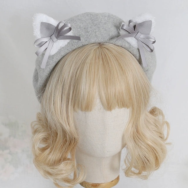 Bow Cat Ear Beret   CO44