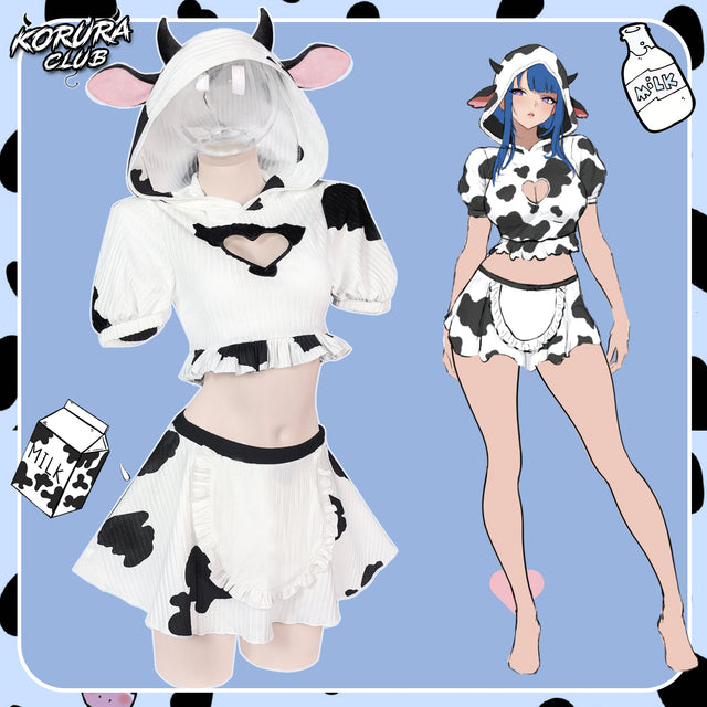 Set gonna cosplay con stampa mucca in prevendita KO155