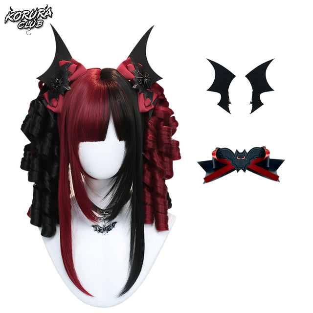 Wig #005 Black and red – AkumaHime Wig accessories KC19