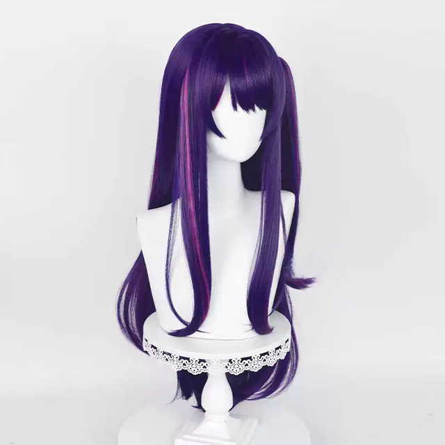 Cosplay Purple Wig With Tiger Mouth Clip Ponytail KW210