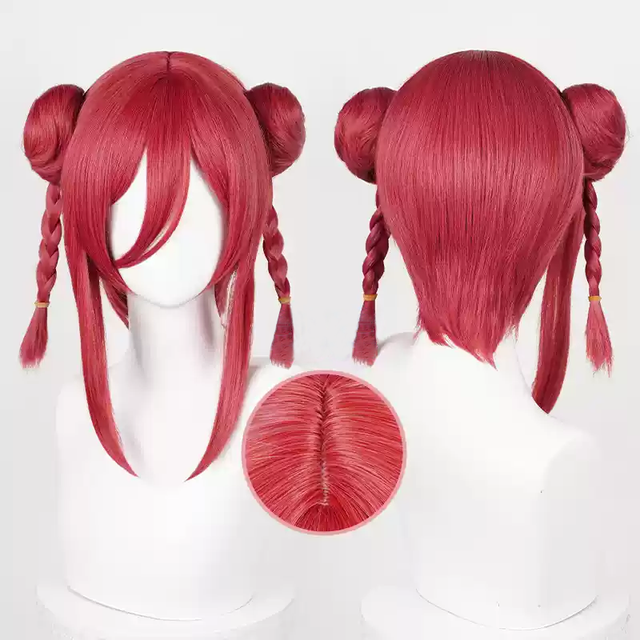 Cosplay Red Bun Wig KW211