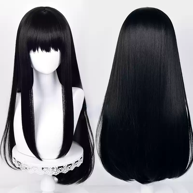 Cosplay Black Long Straight Wig KW215