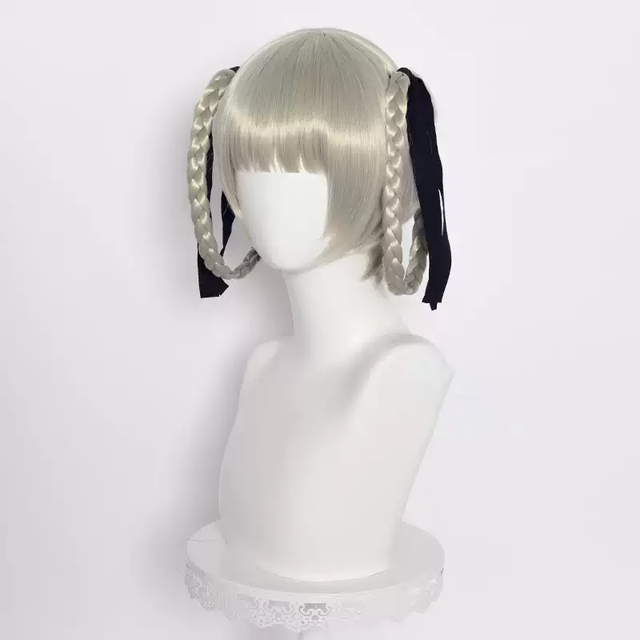 Cosplay Silver Short Braid Wig KW216