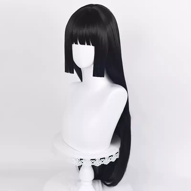 Cosplay Black Straight Bangs Long Wig KW217