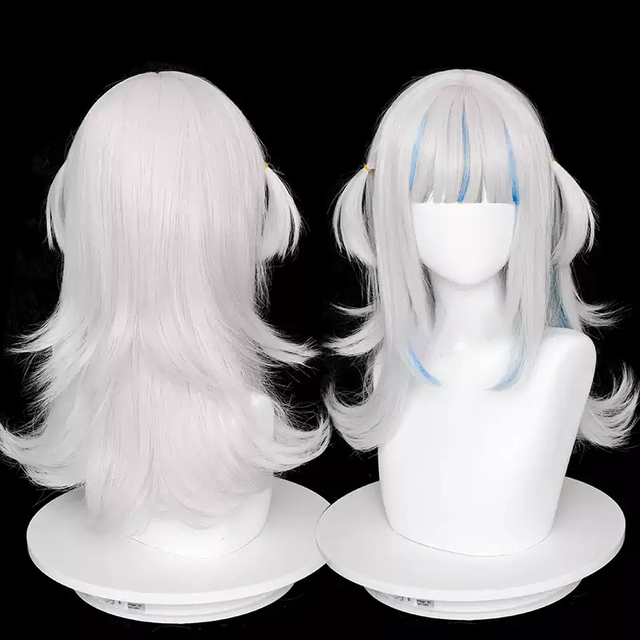 Cosplay White Curly Wig KW224