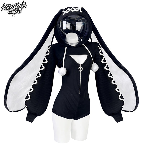 Heart-Lock Floppy Bunny Jumpsuit CJ04