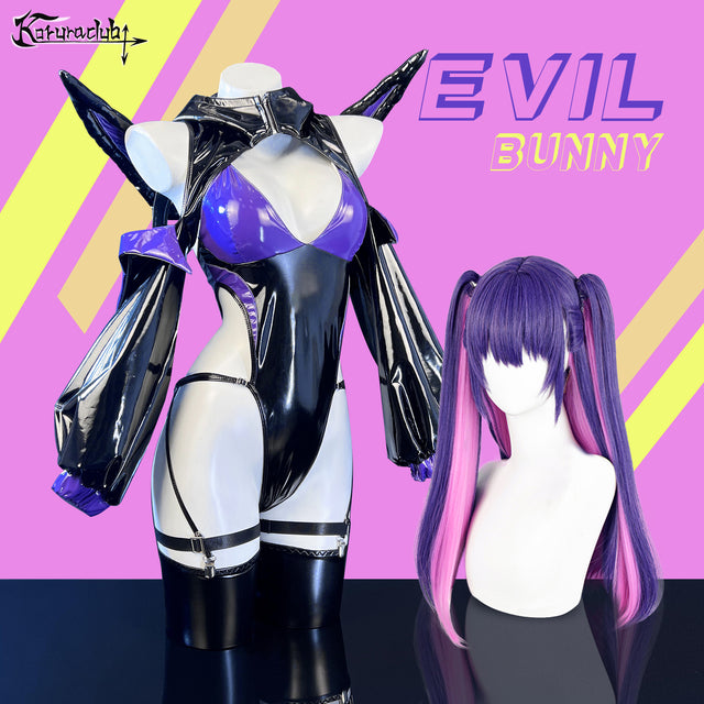Black and Purple Cosplay Evil Bunny Lingerie KO85