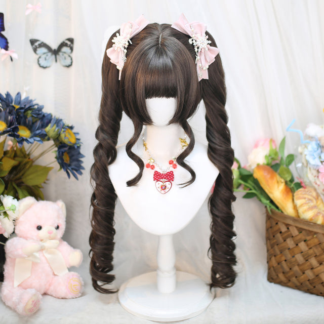Mixed Color Double Ponytail Curly Hair KW256