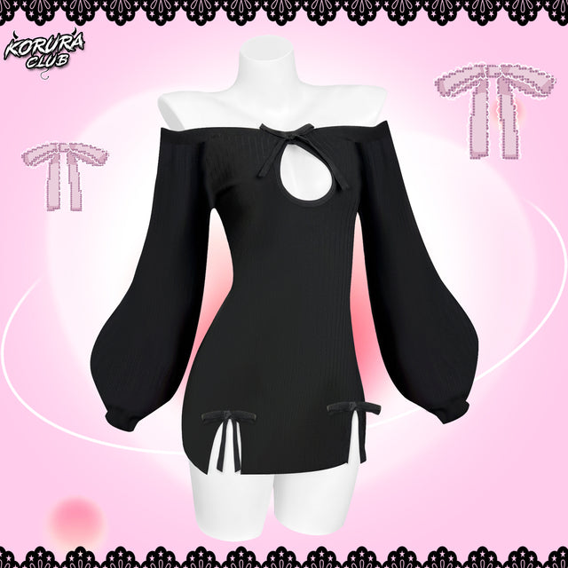 BUTTERFLY KNOT V-NECK DRESS SR06