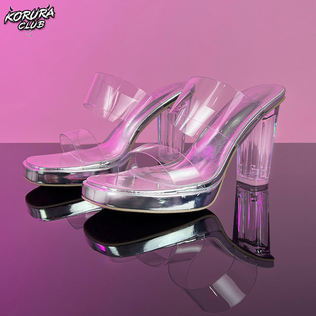 Platform Crystal Chunky Heel Sandals AH12